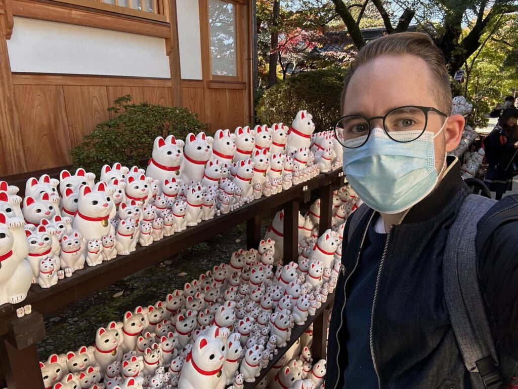 Lykkekatte ved Gotokuji templet i Tokyo